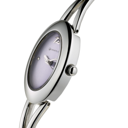 Montre dame, boîte acier, bracelet acier et verre minéral