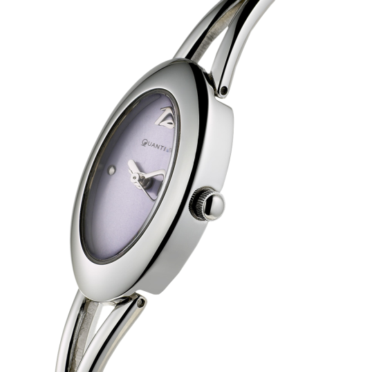 Montre dame, boîte acier, bracelet acier et verre minéral