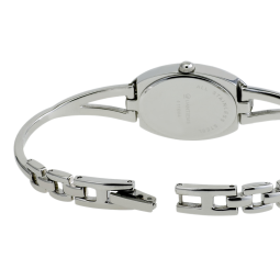 Montre dame, boîte acier, bracelet acier et verre minéral
