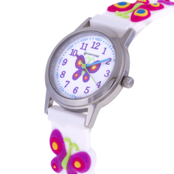 Montre, boîte acier, bracelet silicone, verre minéral, kids
