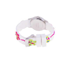 Montre, boîte acier, bracelet silicone, verre minéral, kids