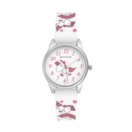 Montre fille, , boîte acier, bracelet silicone et verre minéral, kids