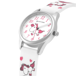 Montre fille, , boîte acier, bracelet silicone et verre minéral, kids