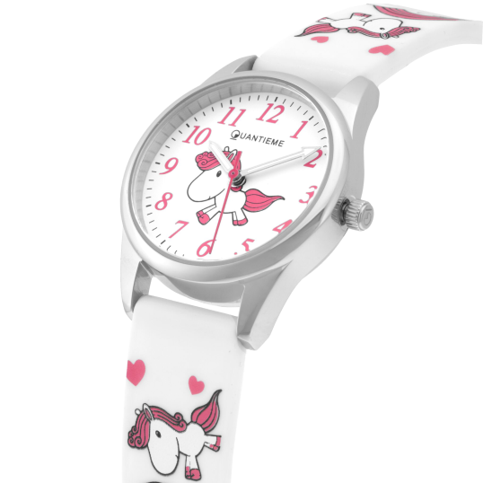 Montre fille, , boîte acier, bracelet silicone et verre minéral, kids