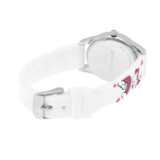 Montre fille, , boîte acier, bracelet silicone et verre minéral, kids