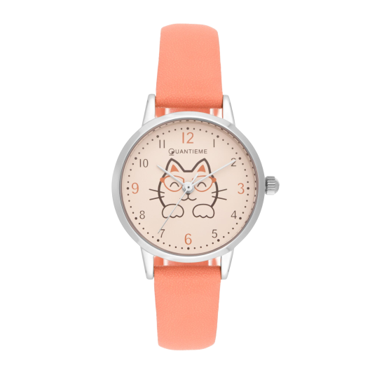 Montre fille, boîte acier, bracelet polyuréthane, verre minéral, girls