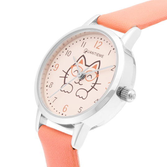 Montre fille, boîte acier, bracelet polyuréthane, verre minéral, girls