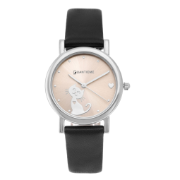 Montre fille, boîte en acier, bracelet polyuréthane, verre minérale, girls