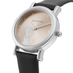 Montre fille, boîte en acier, bracelet polyuréthane, verre minérale, girls