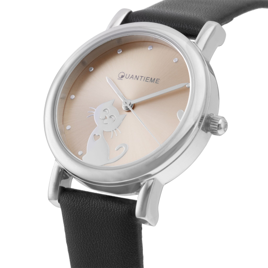 Montre fille, boîte en acier, bracelet polyuréthane, verre minérale, girls