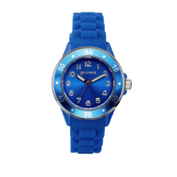 Montre, boîte plastique et acier, bracelet silicone, verre minéral, boys