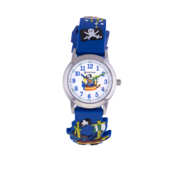 Montre, boîte acier, bracelet silicone, verre minéral, kids