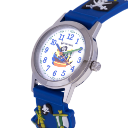 Montre, boîte acier, bracelet silicone, verre minéral, kids