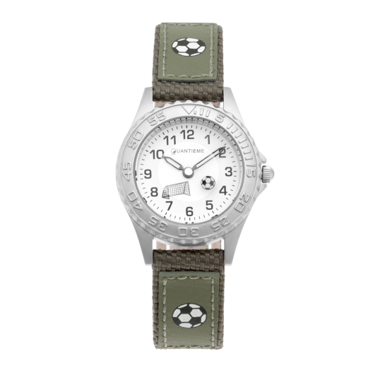 Montre garçon, boîte acier, bracelet nylon et polyuréthane et verre minéral, boys