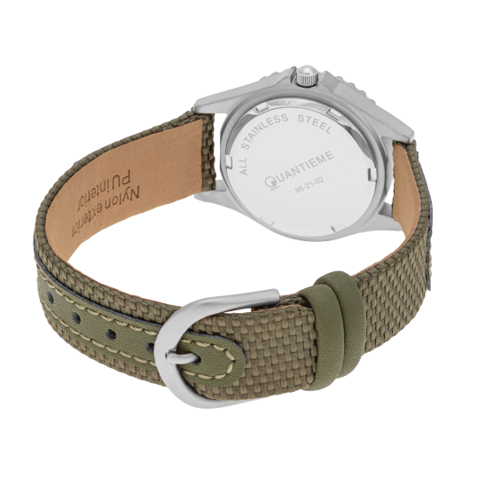 Montre garçon, boîte acier, bracelet nylon et polyuréthane et verre minéral, boys