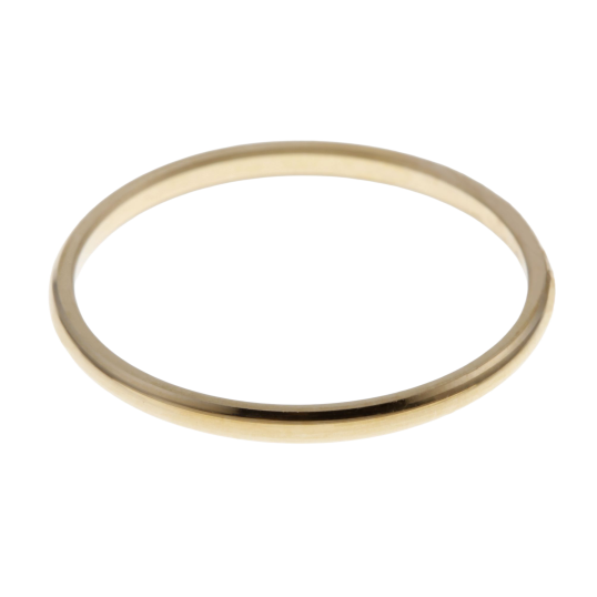 Alliance en or jaune, demi-jonc 1.5mm Alliance en or jaune, demi-jonc 1.5mm