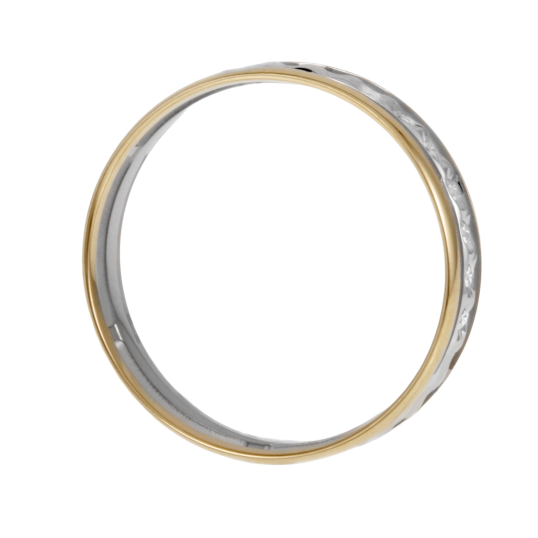 Alliance en 2 ors diamantée, largeur 5 mm