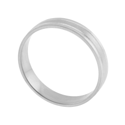 Alliance en or gris lisse et satiné 4mm