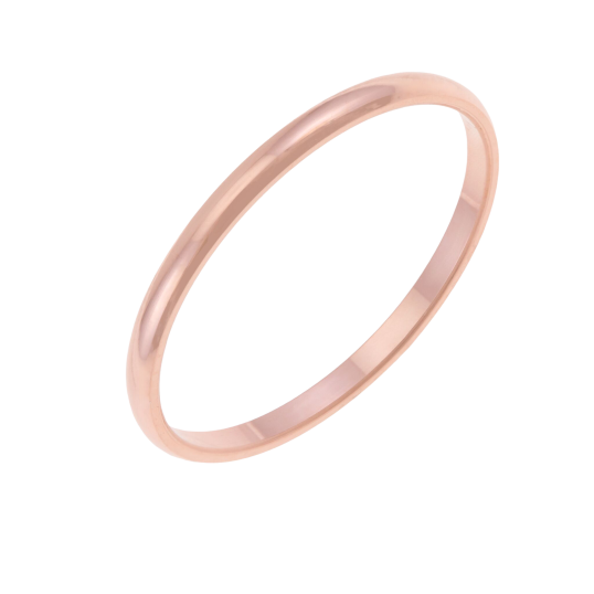 Alliance en or rose, demi-jonc 1.5mm