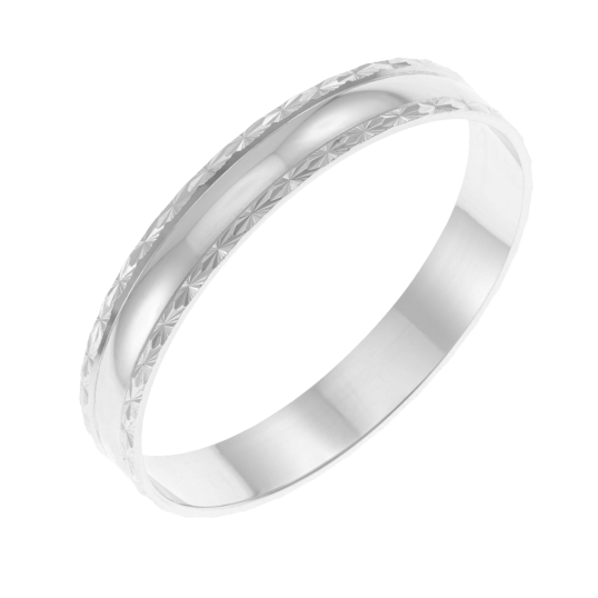 Alliance fantaisie en or gris, 4 mm Alliance fantaisie en or gris, 4 mm