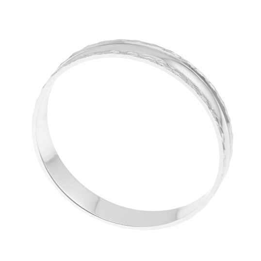 Alliance fantaisie en or gris, 4 mm Alliance fantaisie en or gris, 4 mm