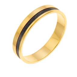 Alliance en or jaune et carbone, 4.5mm