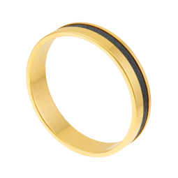Alliance en or jaune et carbone, 4.5mm