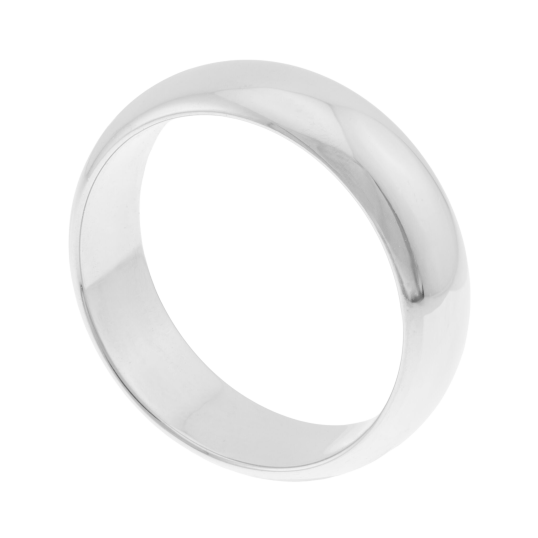 Alliance 1/2 jonc en or gris,6 mm