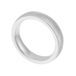 Alliance en or gris striée, 4.5mm