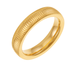 Alliance en or jaune striée,4.5mm
