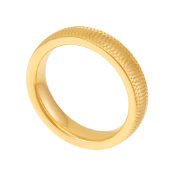 Alliance en or jaune striée,4.5mm