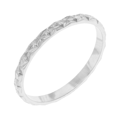 Alliance fantaisie en or gris, 2mm