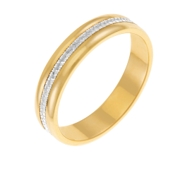 Alliance en 2 ors diamantée, 4,5 mm