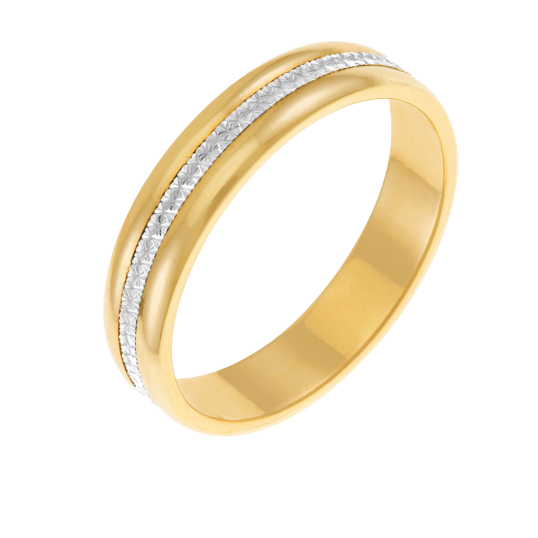 Alliance en 2 ors diamantée, 4,5 mm