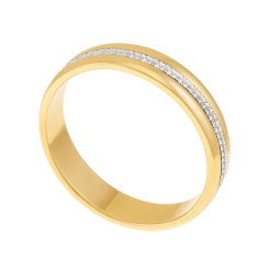 Alliance en 2 ors diamantée, 4,5 mm