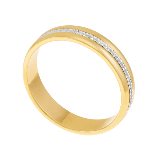 Alliance en 2 ors diamantée, 4,5 mm