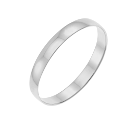 Alliance demi jonc en or gris, 2,5 mm