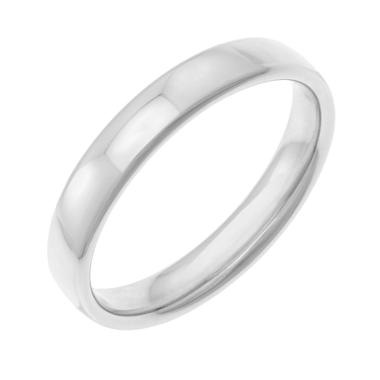 Alliance en or gris bombée confort, 3,5 mm