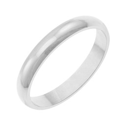 Alliance demi jonc en or gris, 3 mm