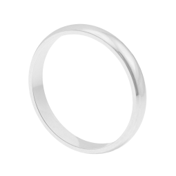 Alliance demi jonc en or gris, 3 mm