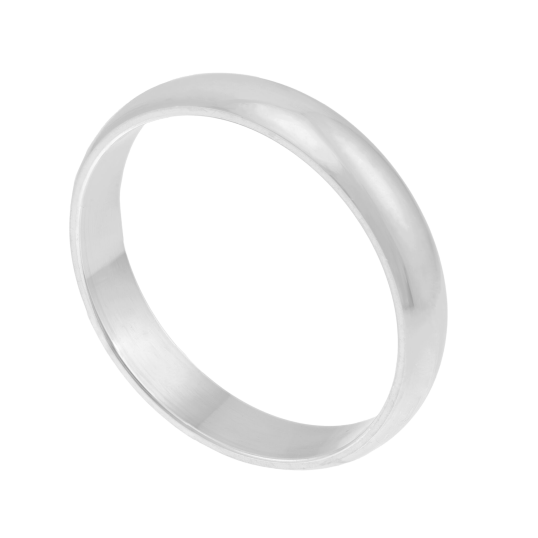 Alliance demi jonc en or gris, 4 mm