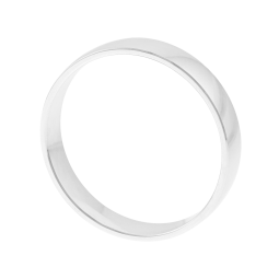 Alliance demi bombée en or gris, 4 mm