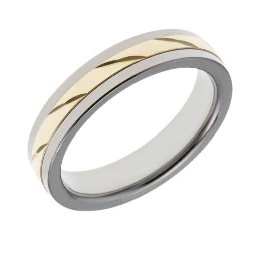 Alliance fantaisie en or jaune et titane 5 mm
