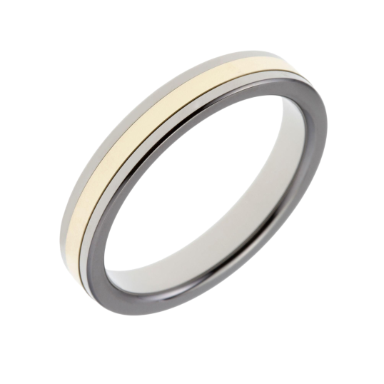 Alliance en or jaune et titane 4 mm