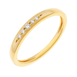 Alliance en or jaune et diamants