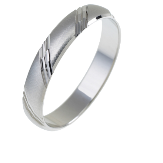 Alliance en or gris mate, largeur 4 mm