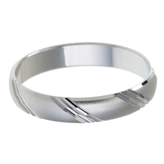 Alliance en or gris mate, largeur 4 mm