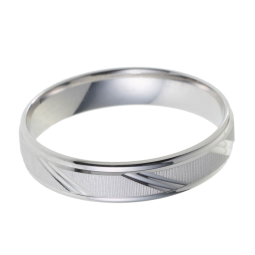 Alliance en or gris mate et lisse, largeur 4,5 mm