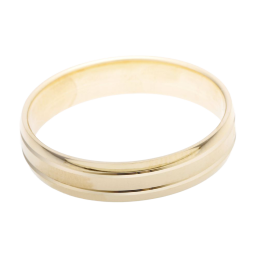 Alliance en or jaune mat et lisse, largeur 4 mm
