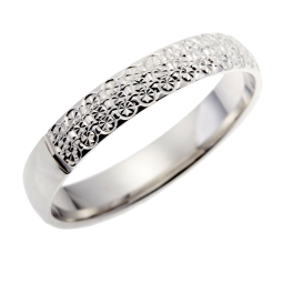Demi alliance fantaisie en or gris diamantée
